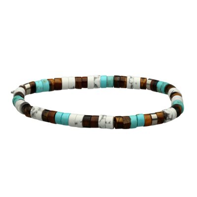 Bracelet Heishi Été - Perles Turquoise & Œil de Tigre