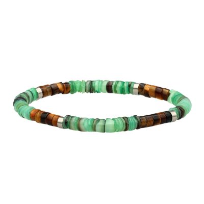 Heishi Bijou Été: Bracelet Turquoise & Œil de Tigre, Style Bohème