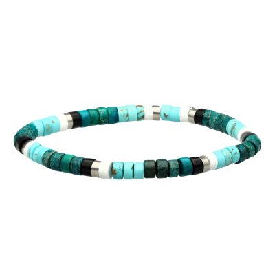 Bracelet Heishi Turquoise & Jaspe - Style Bohème Été