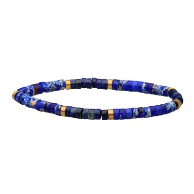 Bracelet Heishi Lapis/Jaspe - Style Bohème pour Été Chic