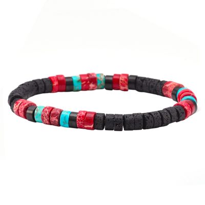 Bracelet Heishi Bohème - Perles Jaspe & Turquoise, Chic Été