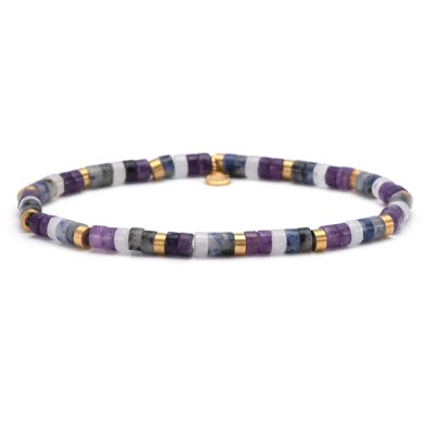 Bracelet Heishi Bohème | Perles Améthyste - Été Chic