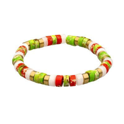 Bracelet Heishi en Jaspe - Style Bohème pour Été Chic