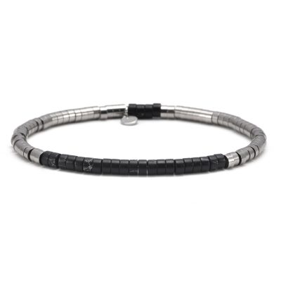 Bracelet Bohème Heishi Jaspe Noir - Style Été Chic