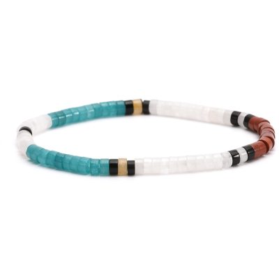 Bracelet Heishi 4mm en Jaspe - Style Bohème pour Été