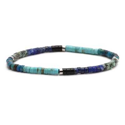 Bracelet Bohème Heishi en Jaspe Bleu - Style Été Parfait