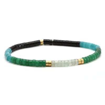 Bracelet Heishi Bohème - Perles Jaspe & Agate, Chic Été