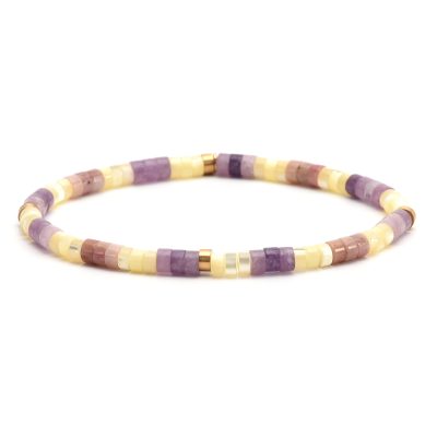 Bracelet Heishi Perles Jaspe & Améthyste - Style Bohème Été