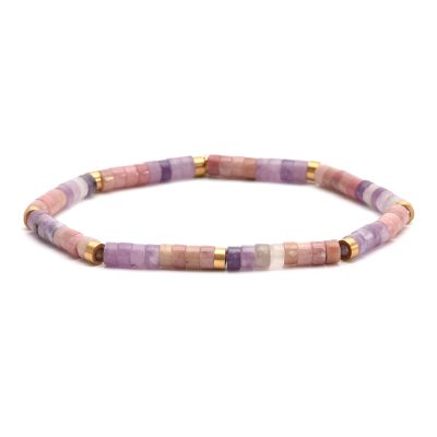 Bracelet Bohème Heishi en Jaspe & Améthyste - Style Été Chic