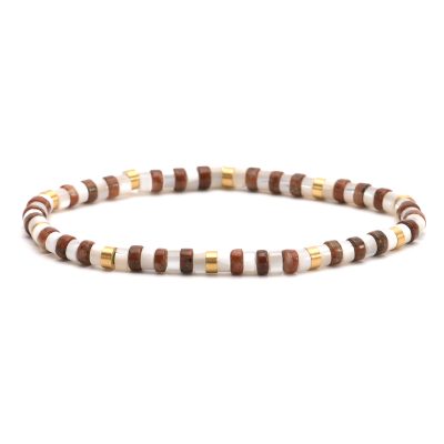 Bracelet Heishi Œil de Tigre - Style Bohème pour Été Vibrant