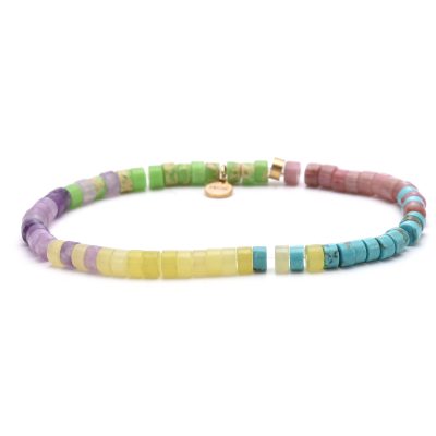 Bracelet Perles Heishi Bohème - Style Été Coloré, 4mm