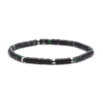 Bracelet Heishi Perles Agate & Malachite - Style Bohème Été