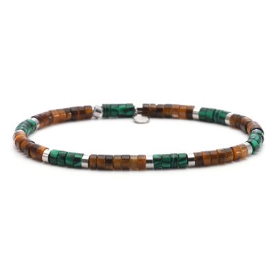 Heishi Bracelet Bohème: Perles Œil de Tigre, Été Chic