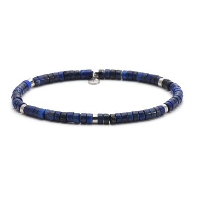 Bracelet Heishi en Lapis Lazuli - Style Bohème pour Été