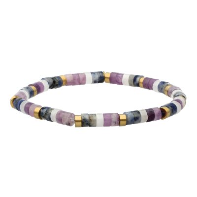 Bracelet Heishi Améthyste - Style Bohème pour Été Chic