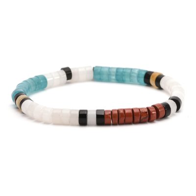 Bracelet Heishi en Jaspe - Style Bohème pour Été Coloré