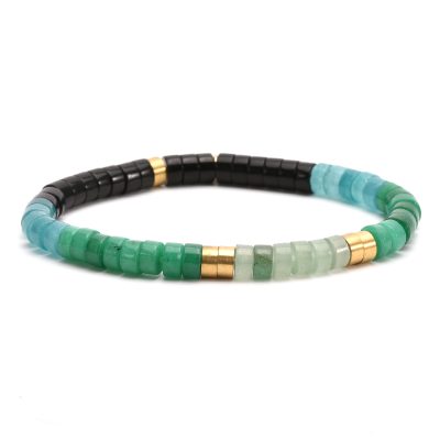 Heishi - Bracelet Perles Jaspe & Agate: Style Bohème d'Été