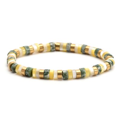 Bracelet Heishi en Jaspe - Style Bohème pour Été