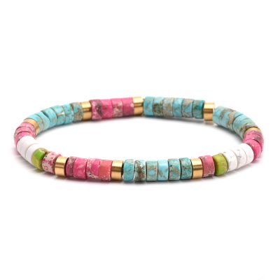 Bracelet Heishi Bohème - Perles Turquoise et Jaspe