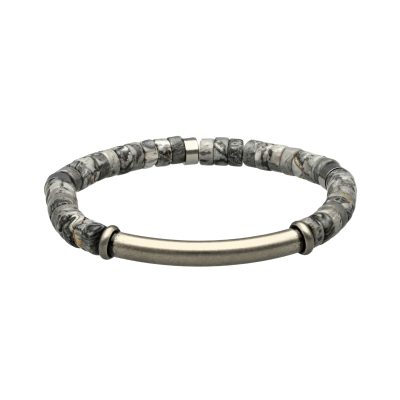 Bracelet Heishi Jaspe Gris - Style Bohème Parfait pour l'Été