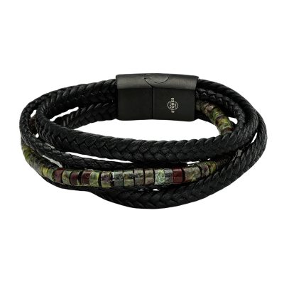 Bracelet Bohème Heishi - Style Été avec Jaspe et Cuir