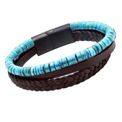 Heishi Turquoise & Cuir: Bracelet Bohème d'Été