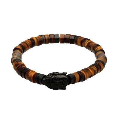 Bracelet Heishi Œil de Tigre - Style Bohème pour Été