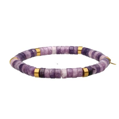 Bracelet Heishi Améthyste - Style Bohème pour Été Chic