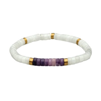 Bracelet Heishi en Jaspe & Améthyste - Style Bohème Été