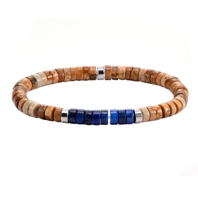 Bracelet Heishi Lapis & Jaspe - Éclat Bohème pour Été Chic