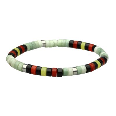 Bracelet Heishi en Perles d'Agate et Jade - Style Bohème Été