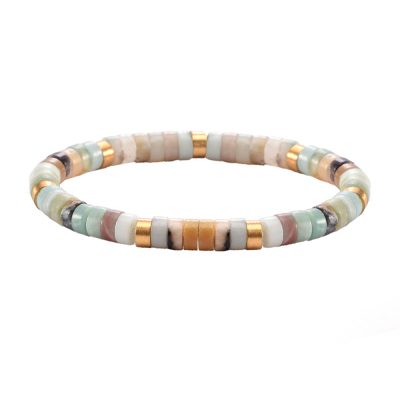 Bracelet Heishi Amazonite - Éclat Bohème d'Été