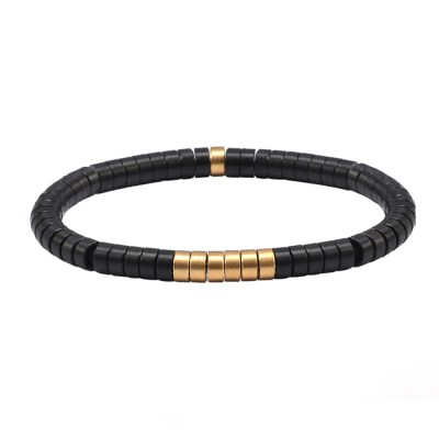 Bracelet Heishi en Acier Noir - Bijou Été Bohème Chic