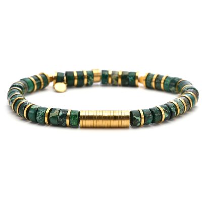 Heishi Bracelet en Malachite | Style Bohème pour Été