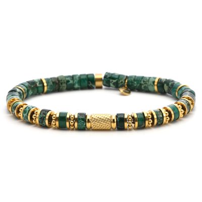 Bracelet Heishi en Malachite - Style Bohème Idéal Été