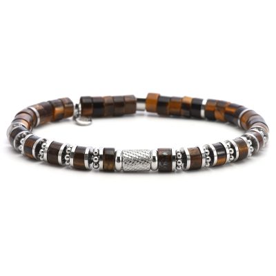 Bracelet Heishi Œil de Tigre - Bijou Été & Style Bohème