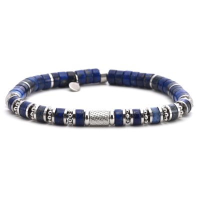 Bracelet Heishi en Perles Lapis: Éclat Bohème d'Été