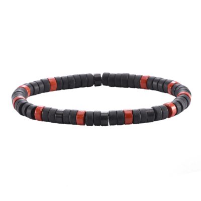 Heishi Bracelet en Agate Noire - Style Bohème pour Été