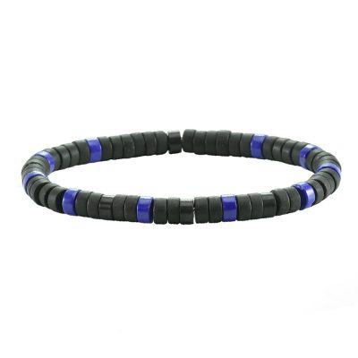 Bracelet Heishi Agate & Lapis - Style Bohème Été Chic