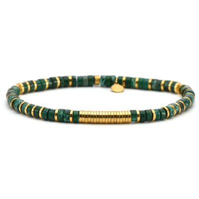 Bracelet Heishi Malachite: Bijou Été Bohème & Coloré