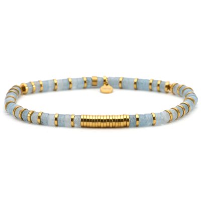 Bijou Été Bohème: Bracelet Heishi Quartz Bleu, Style Unique