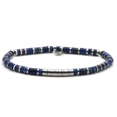 Bracelet Heishi Lapis 4mm - Bijou Été Bohème Chic