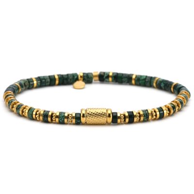 Bracelet Bohème Heishi en Malachite - Style Été Chic