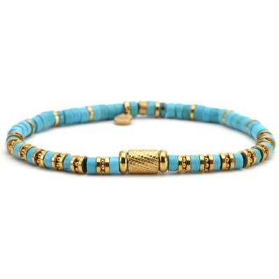 Bracelet Heishi Turquoise : Style Bohème pour Été Chic