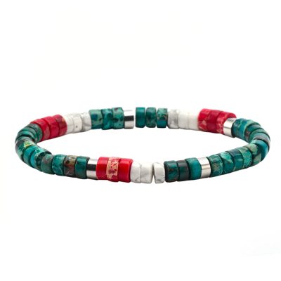 Bracelet Heishi Perles Jaspe : Style Bohème pour Été Chic