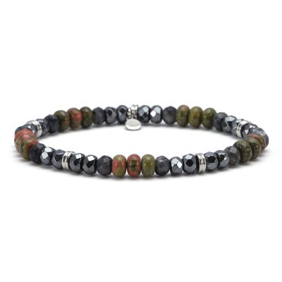 Bracelet Heishi Unakite - Style Bohème d'Été, Éclat Naturel