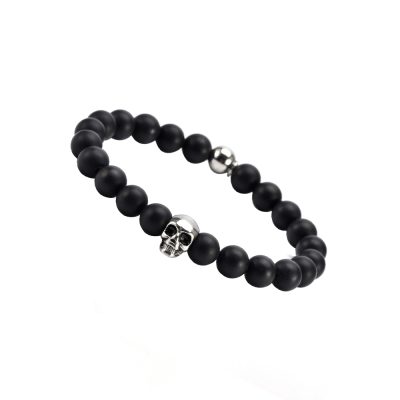 Bracelet Heishi Onyx & Skull – Style Bohème pour Été Chic