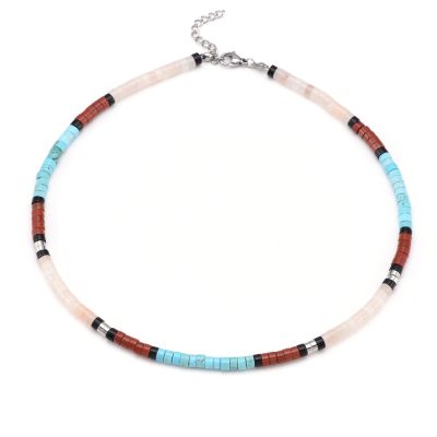 Collier Heishi Été: Perles Agate & Quartz - Style Bohème
