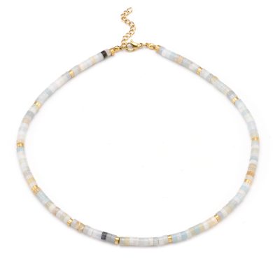Collier Heishi en Amazonite | Style Bohème pour Été Chic