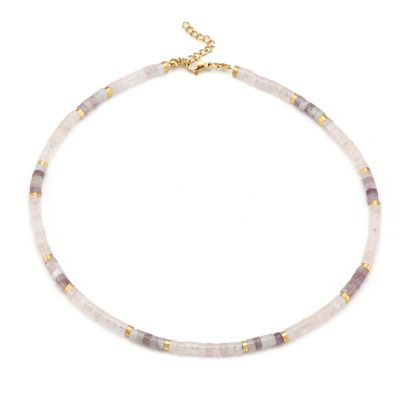 Collier Heishi Bohème en Quartz Rose | Bijou Été Chic